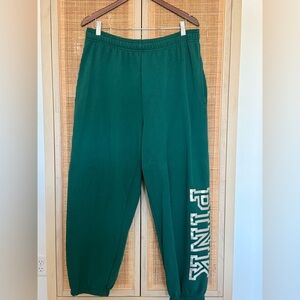 PINK Victoria's Secret Green Sweatpants, Size XL, Gently Used